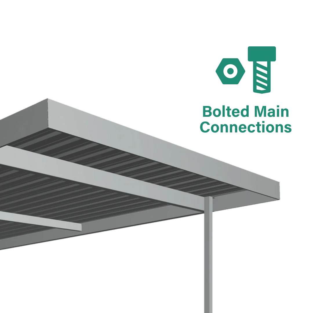 5.5m x 3.1m Carport - Zinc - Image 8